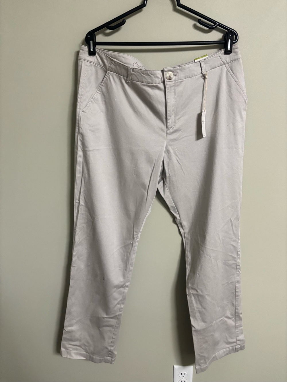 Dockers Straight Stretch Twill Women’s Size 16 Dress Pants New Khaki Chino